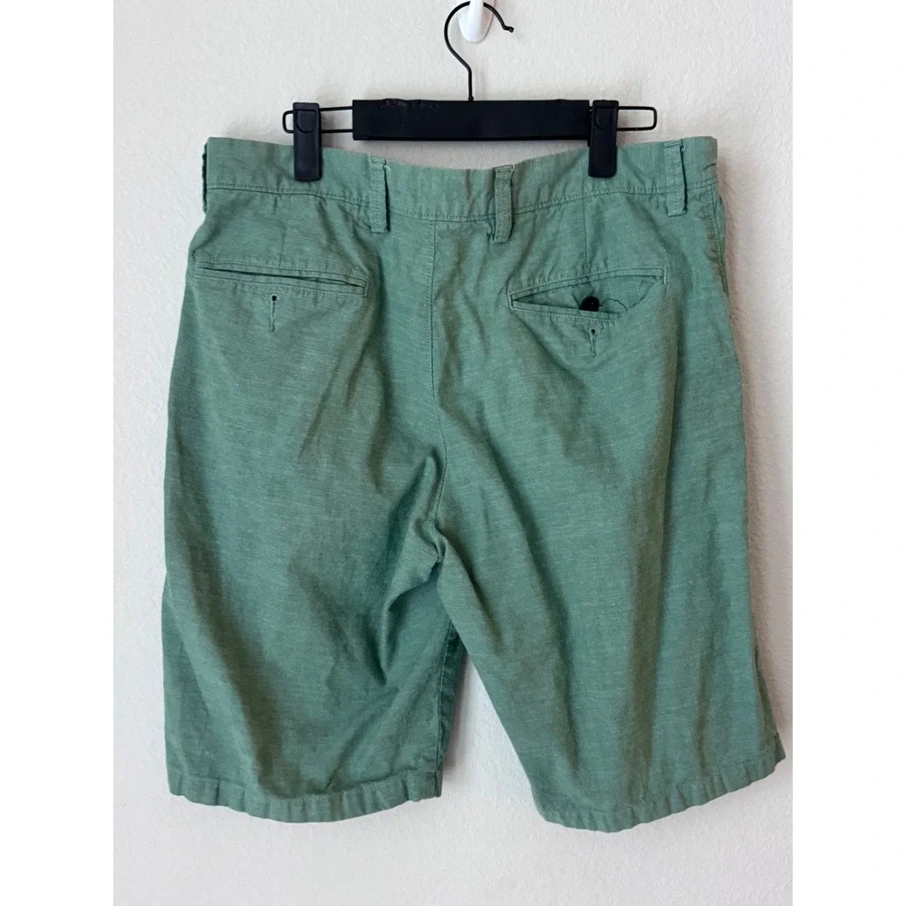 J.Crew Mens Green Heathered Chino Shorts Size 32W 10.5L Casual Summer Classic
